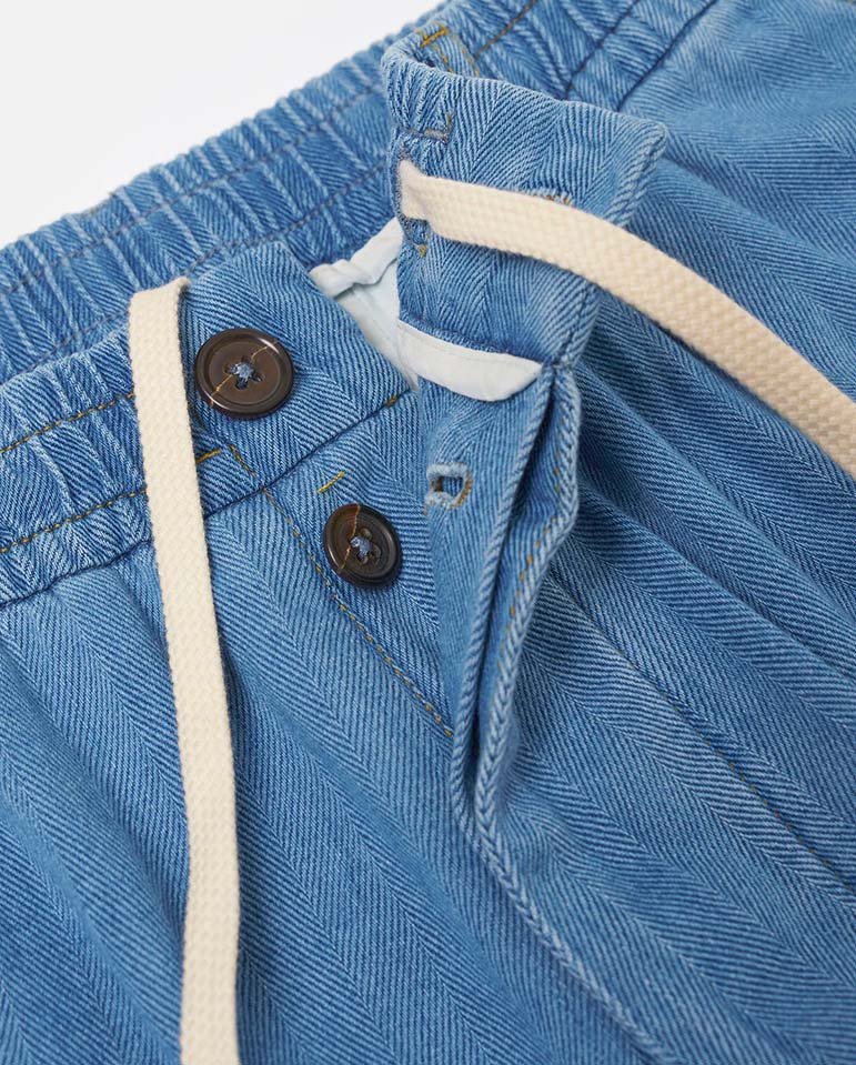 Pleated Track Pant - Washed Indigo - Image 4