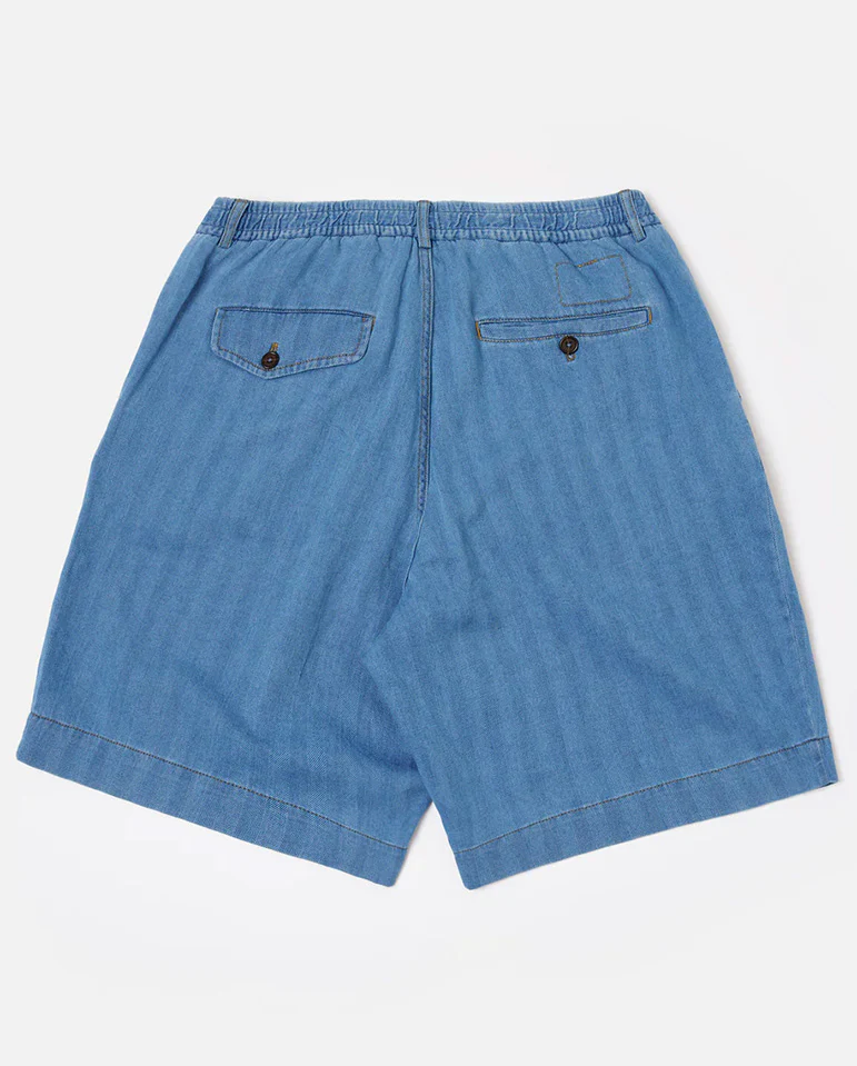 Pleated Track Short - Washed Indigo - Image 5