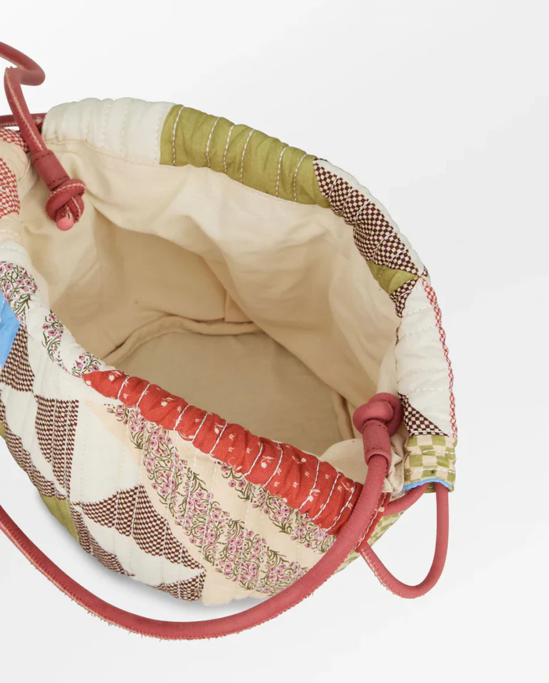Quilta Bina Bag - Khaki Green Patchwork - Image 3