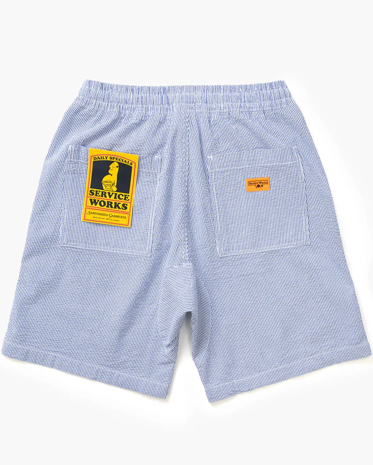 Seersucker Chef Shorts - Navy Stripe - Image 4