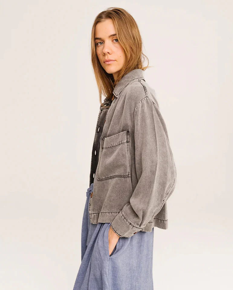 Sierra Chambray Jacket - Washed Black - Image 2