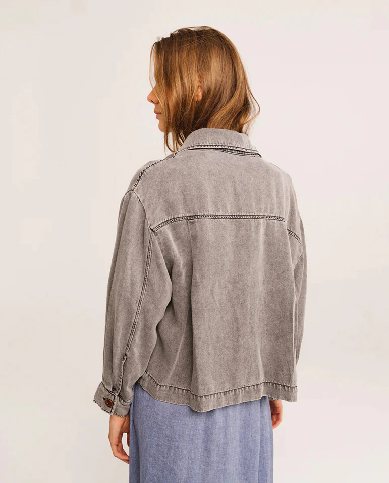 Sierra Chambray Jacket - Washed Black - Image 3