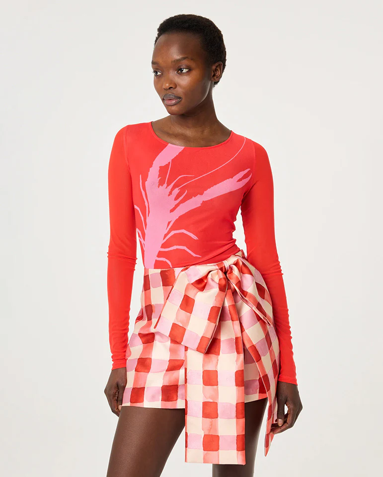 Siona Mesh Top - Red/Pink - Image 3