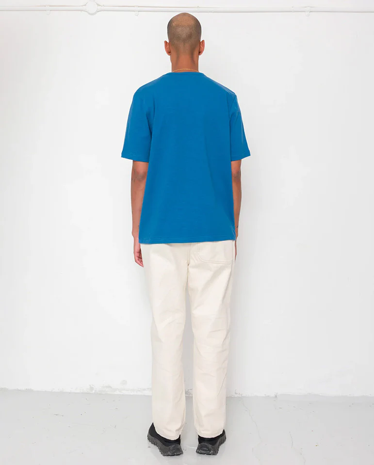 SLUB EMBROIDERED T-SHIRT - SOFT BLUE - Image 5