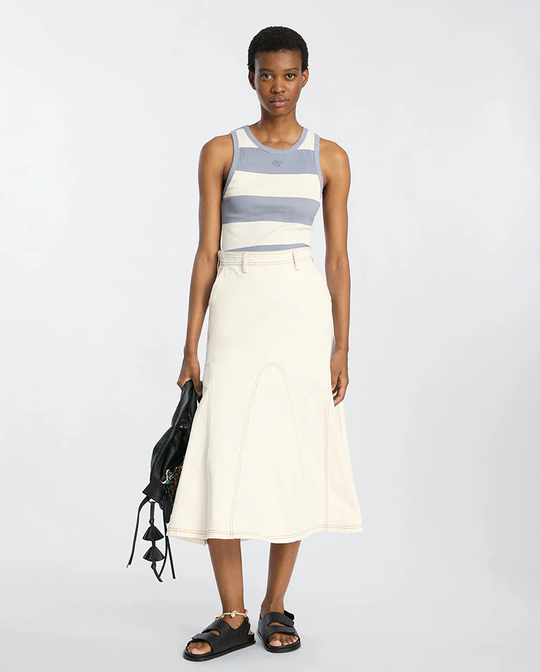 Tezza Stripe Vest Top - Blue Stripe - Image 2