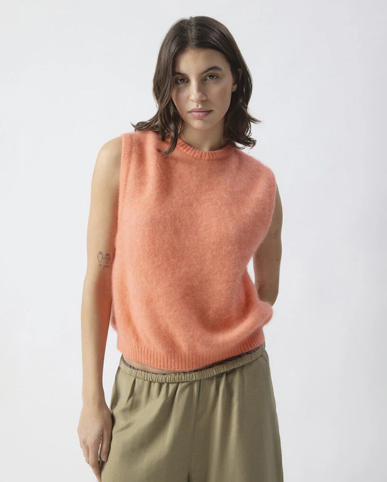 Vitow Sleeveless Knit - Salmon Melange - Image 2