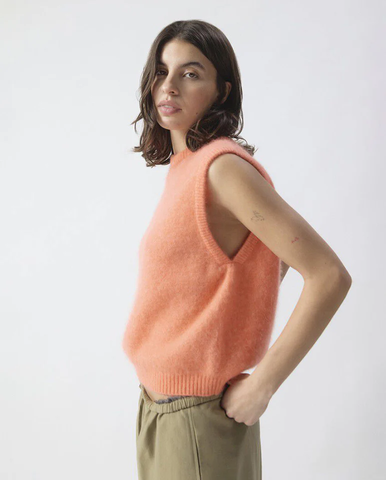 Vitow Sleeveless Knit - Salmon Melange - Image 3