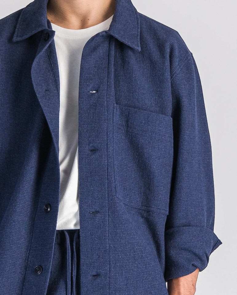 Waffle shirt - blue - Image 3