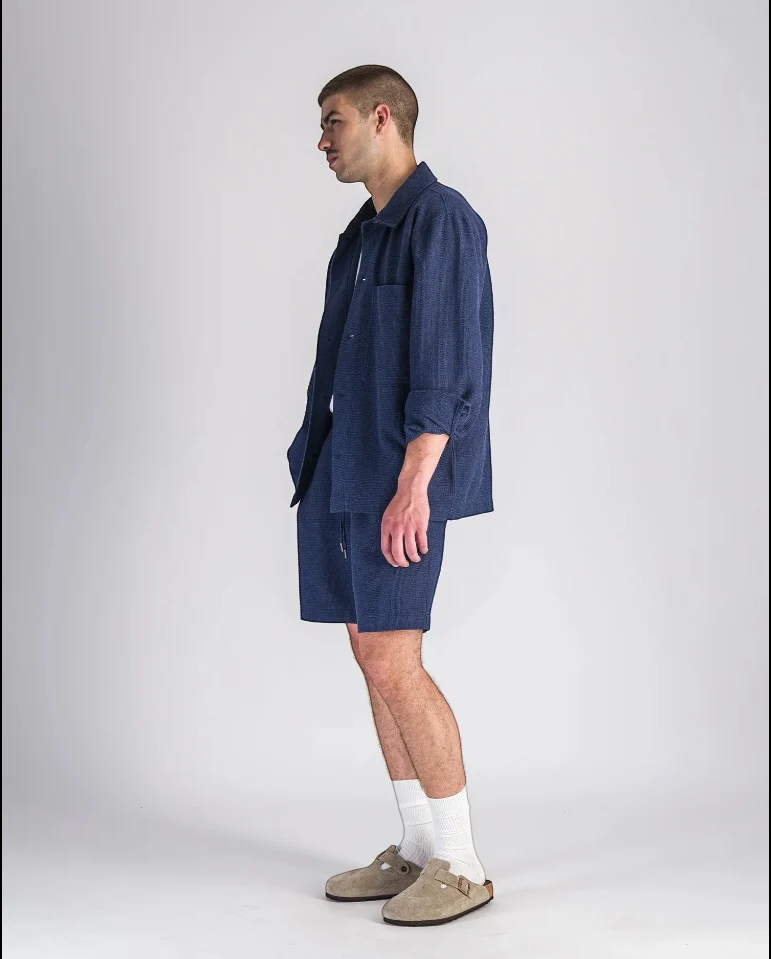 Waffle shirt - blue - Image 4