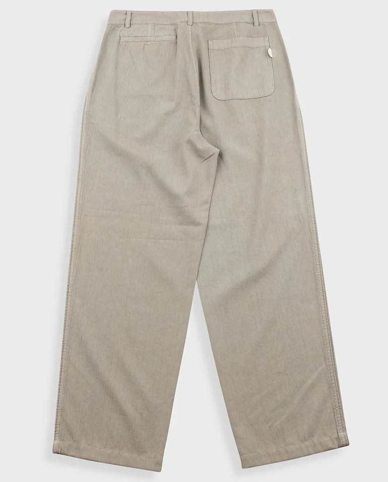 WIDE FIT TROUSER  - SILVER SAGE HERRINGBONE - Image 7