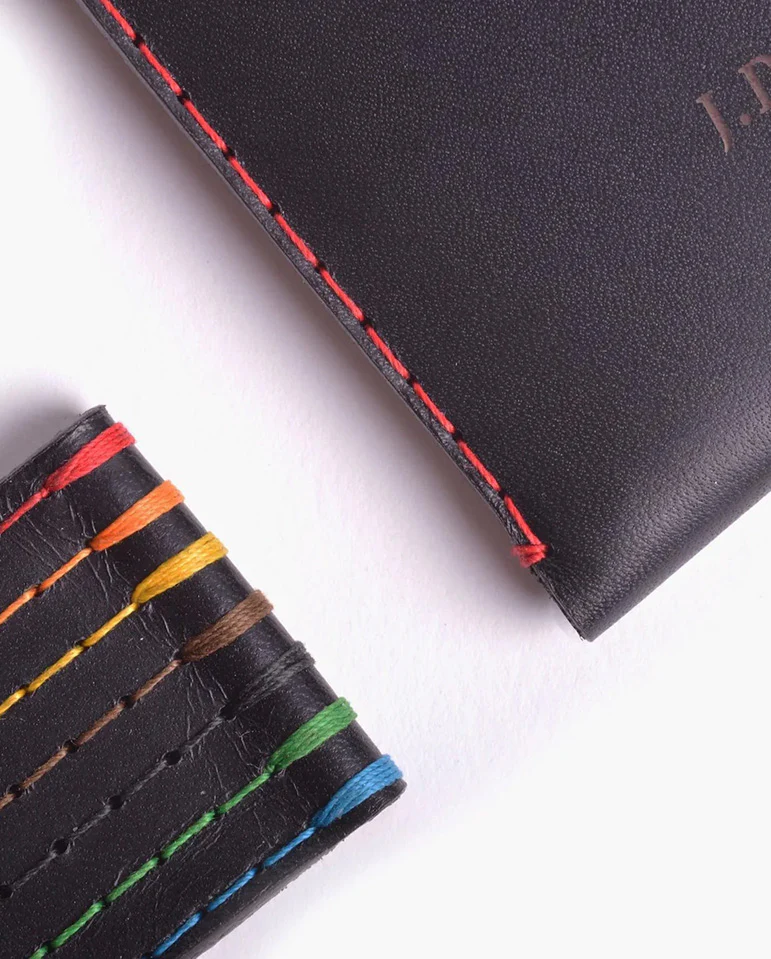 Winston Card Holder Black - Red Thread - Image 3